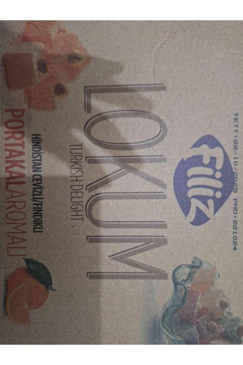 LOKUM TURKISH DELIGHT HİNDİSTANCEVİZLİ FINDIKLI PORTAKAL AROMALI 2,5 KG