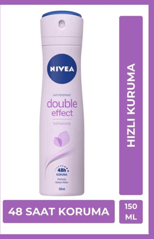 Kadın Sprey Deodorant Double Effect 150ml, Ter Kokusuna Karşı 48 Saat Koruma, Pürüzsüz Koltuk Altı