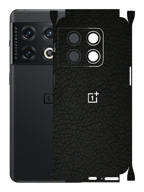 Oneplus 10 Pro ile Uyumlu Deri Desenli Siyah Arka Kaplama