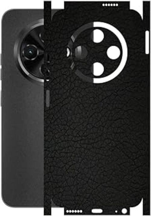 Tecno Spark 30C ile Uyumlu Deri Desenli Siyah Arka Kaplama