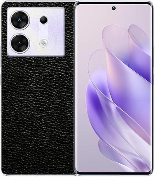 Infinix Zero 30 5G ile Uyumlu Deri Desenli Siyah Arka Kaplama
