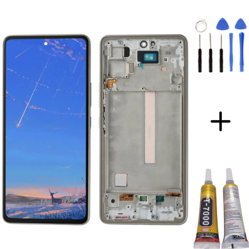 TE Samsung A53 5G A536F Uyumlu Çıtalı Lcd Ekran Servis Beyaz