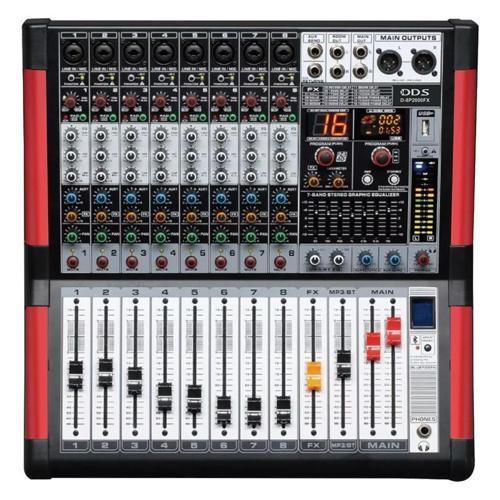D-8P2000 FX USB-SD-Bluetooth Destekli 2x1000 Watt 8 Kanal Power Mixer