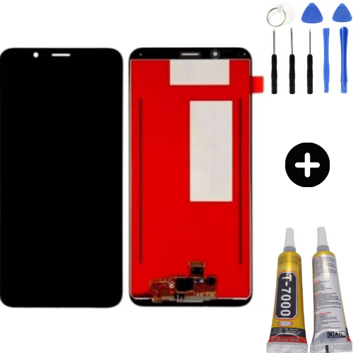 TE Huawei Y7 2018 Uyumlu HK Lcd Ekran Dokunmatik Siyah + Montaj Seti