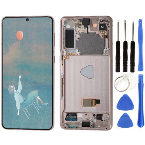 TE Samsung S21 Plus 5G G996 Uyumlu Çıtalı Lcd Ekran Gold 