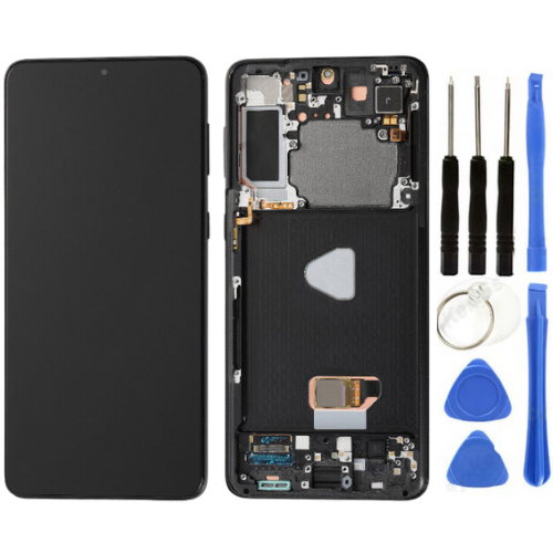 TE Samsung S21 Plus 5G G996 Uyumlu Çıtalı Lcd Ekran Siyah