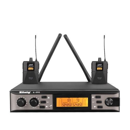 K-990 Y-Y Çift Kanal UHF Telsiz Yaka Mikrofon