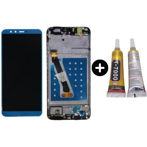 TE Huawei P Smart Uyumlu Çıtalı OLED Lcd Ekran Dokunmatik Mavi + B7000