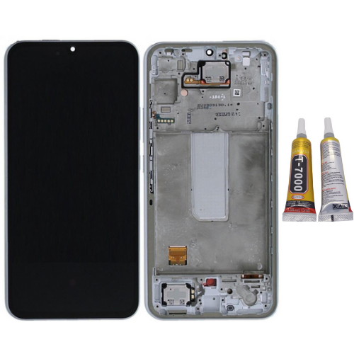 TE Samsung A34 5G A346F Uyumlu Çıtalı Lcd Ekran Beyaz + B7000