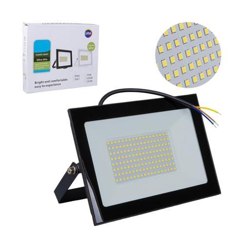 PM-22572 100 Watt - 220 Volt 6500K IP66 150* Işık Açısı Siyah Slim Kasa Beyaz Led Projektör