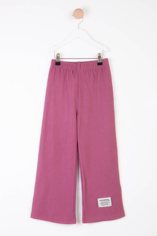 Kız Çocuk Koyu Gül Arma Detaylı Pijama Altı - 25488