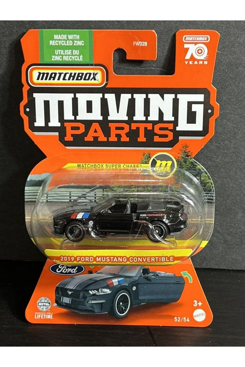 2019 Ford Mustang Convertible Moving Parts 70 Years 52/54 Açılır Parçalar Metal Araba Fwd28