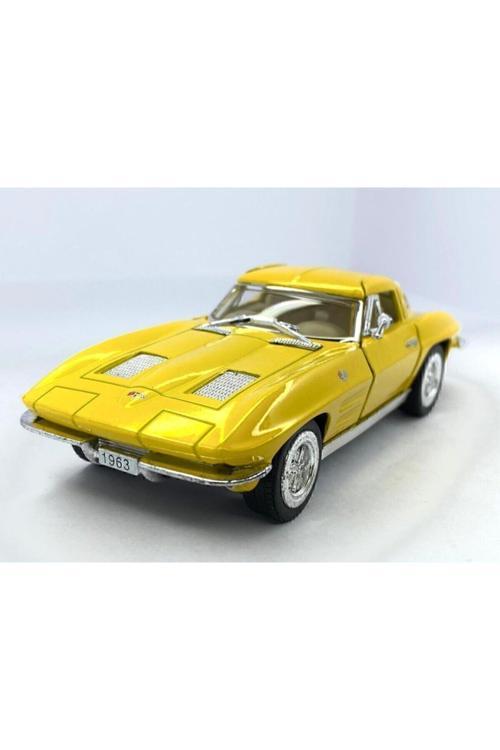 1963 Corvette Sting Ray - Çek Bırak 5İnch. Lisanslı Model Araba, Oyuncak Araba 1:36