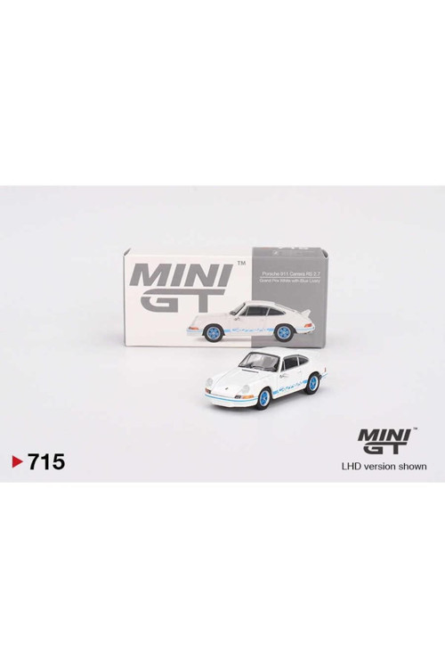 715 Porsche 911 Rs 2.7 Grand Prix White With Blue Livery Model Araba