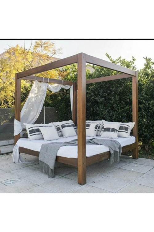 Lüks Ahşap Bahçe Yatak 200Wx200Dx200H Şezlong