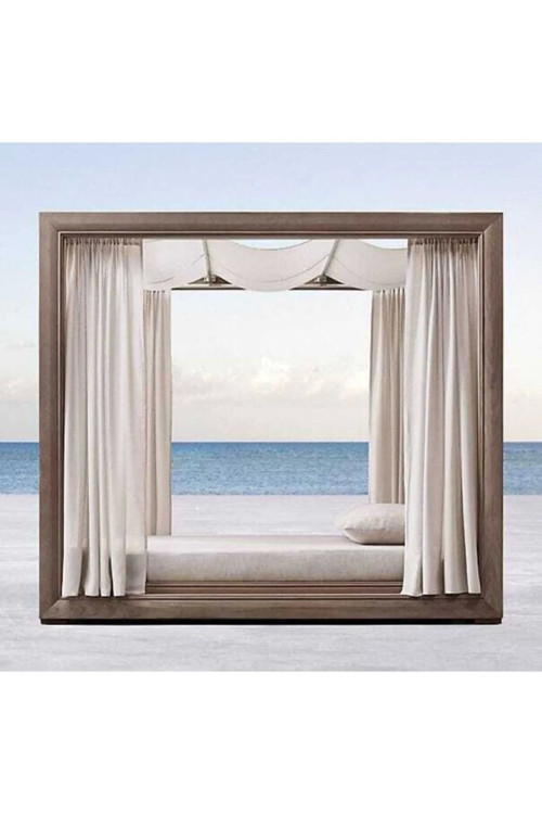 Ultra Lüks Ahşap Bahçe Yatak 200Wx160Dx180H Şezlong