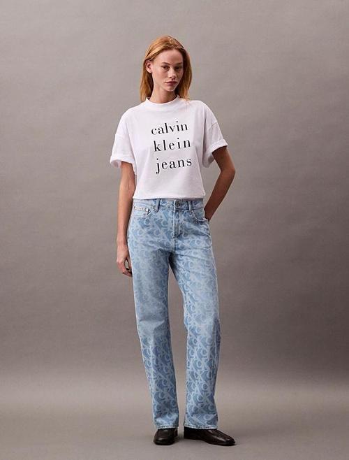 CK Jeans SIGNATURE 90s STRAIGHT AOP LT BI Kadın  Jeans LV047B007G-XHU
