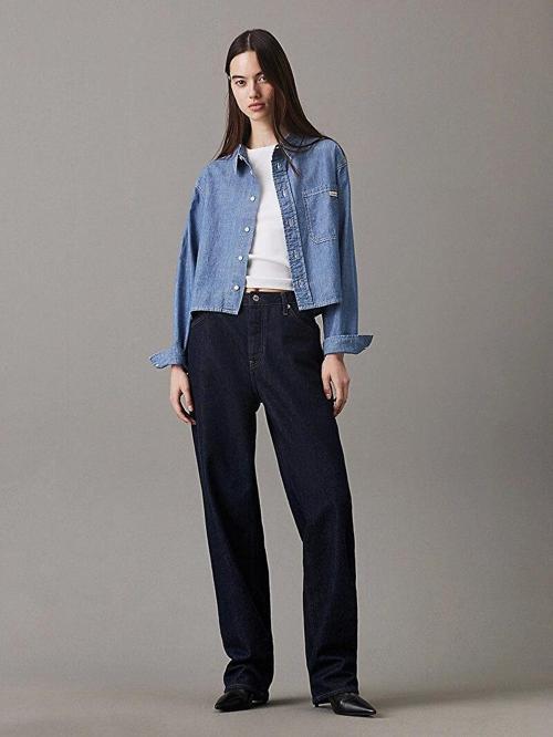 CK Jeans CROPPED DAD DENIM SHIRT Kadın  Gömlek J20J225011-1A4