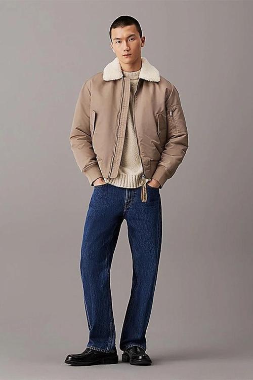 CK Jeans AVIATOR SHERPA JACKET Erkek GRİ Mont J30J326108-PAV