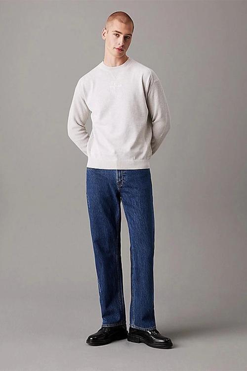 CK Jeans MONOLOGO SWEATER Erkek GRİ Kazak J30J325671-P6G