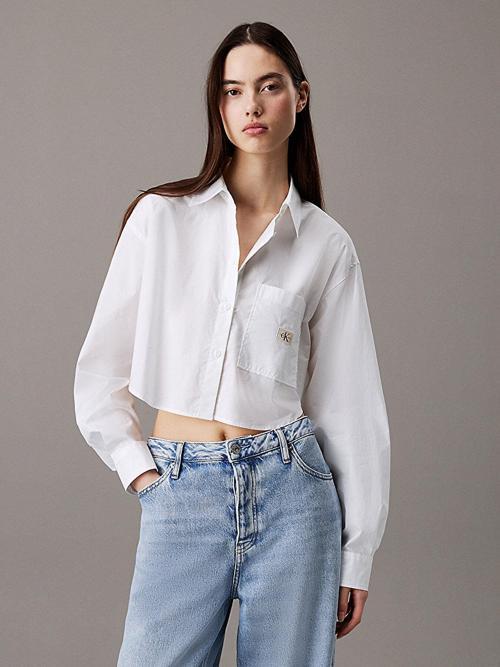 CK Jeans WOVEN LABEL CROPPED SHIRT Kadın  Gömlek J20J225078-YAF