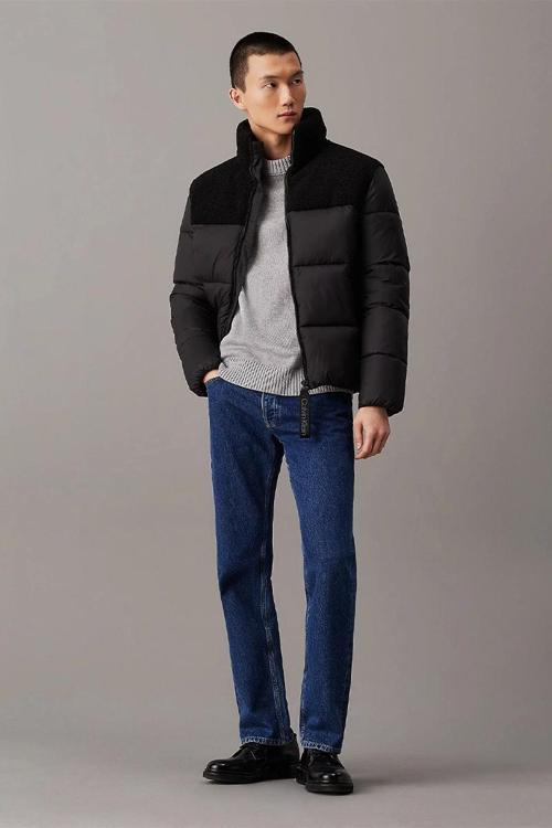 CK Jeans SHERPA PUFFER JACKET Erkek SİYAH Mont J30J326091-BEH