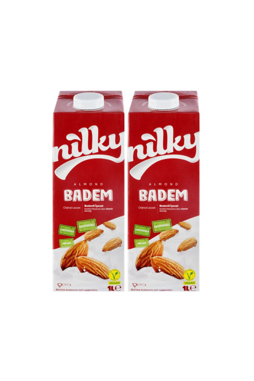 Badem Sütü Glütensiz Bitkisel Bazlı Laktosuz Vegan 2x1 Lt