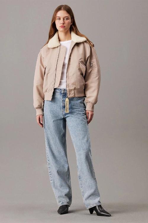 CK Jeans SATIN AVIATOR Kadın GRİ Mont J20J224115-PCF