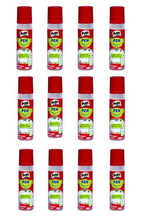 Sıvı Yapıştırıcı 40 Ml 12 Adet Pritt Pen Glue Yapıştırıcı 12 Adet Glue Pen Sünger Uçlu Yapıştırıcı 1 Paket