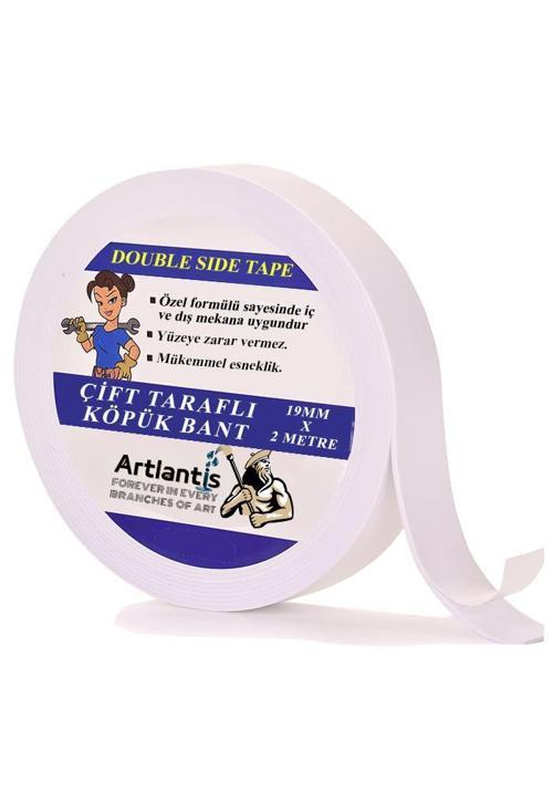 Çift Taraflı Bant Köpük Bant 19mm x 2mt 1 Adet Çerçeve Tablo Halı Yapıştırma Bandı İç Ve Dış Mekan Süper Güçlü Köpük Ban