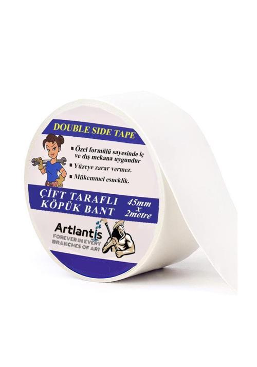 Çift Taraflı Bant Köpük Bant 45mm x 2mt 1 Adet Çerçeve Tablo Halı Yapıştırma Bandı İç Ve Dış Mekan Süper Güçlü Köpük Ban