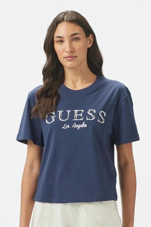 CLEMATIS CROP KIMONO SS TEE Kadın Mavi T-shirt V5GI09K9RM1-G7JX