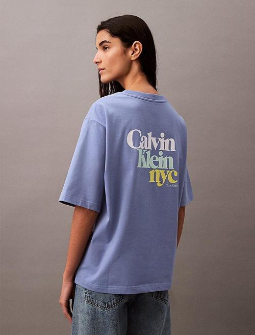 CK Jeans SS REL CALVIN KLEIN NYC TEE Kadın  T-shirt LV047AB813-CE0