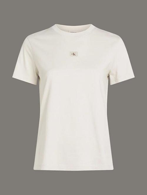 CK Jeans WOVEN LABEL REGULAR TEE Kadın  T-shirt J20J225243-ADA