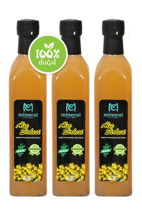 %100 Ev Yapımı Katkısız Alıç Sirkesi 3X500Ml.