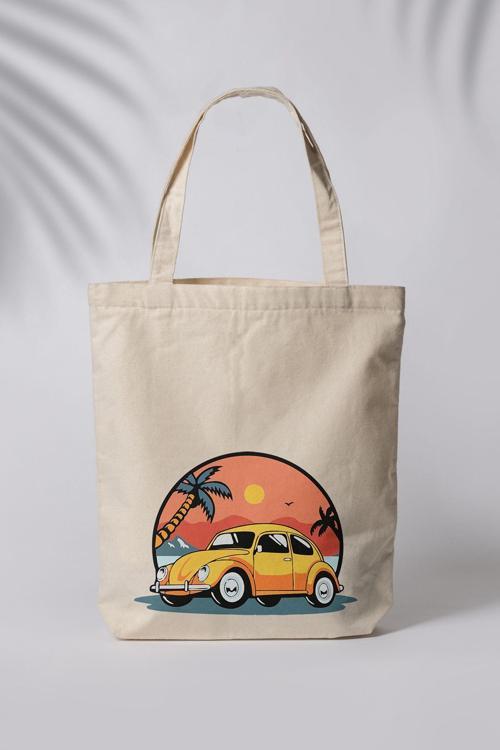 Vosvos Baskılı Ham Bez Çanta Tote Bag Omuz Çantası