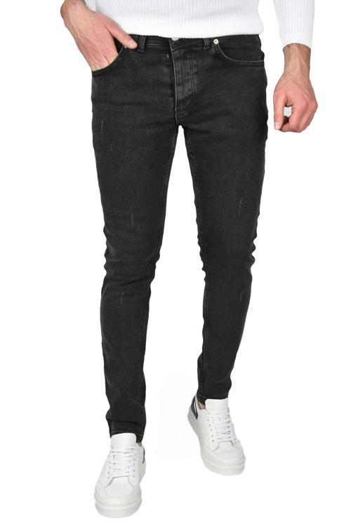 Erkek Antrasit Yeni Sezon Taşlanmış Slim Fit Likralı Kot Pantolon Jean 2507452