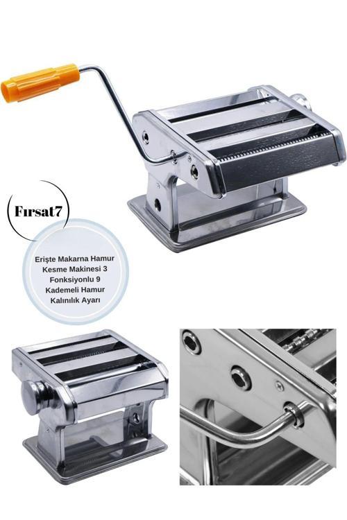 Erişte Makarna Hamur Kesme Mantı Açma Makinesi 150Mm 3 Fonksiyonlu Paslanmaz Dilimle Kesme Makinesi
