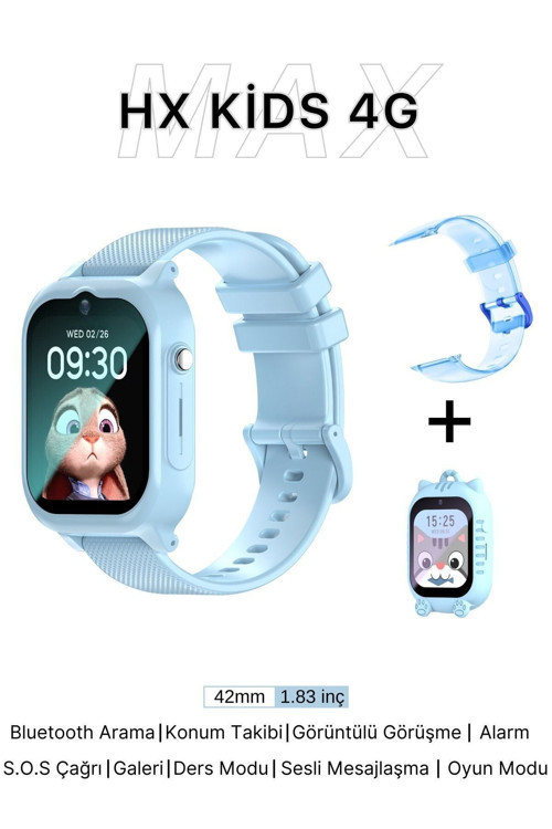 Hx Kids 4G Max Sim Kartlı Harvox Akıllı Çocuk Saati Gps Konum Takibi Arama Konuşma 4G Destekli