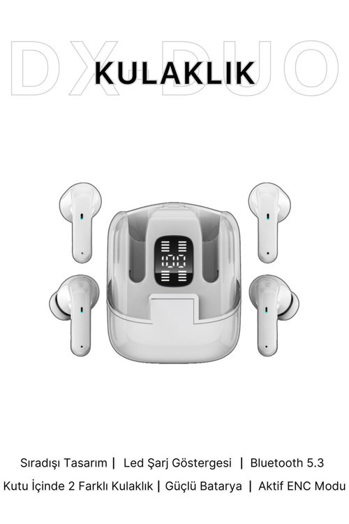 Dx-Duo Bluetooth Kulaklık Gürültü Engelleme & Şeffaf Mod Ios Ve Android Tüm Telefonlara Uyumlu