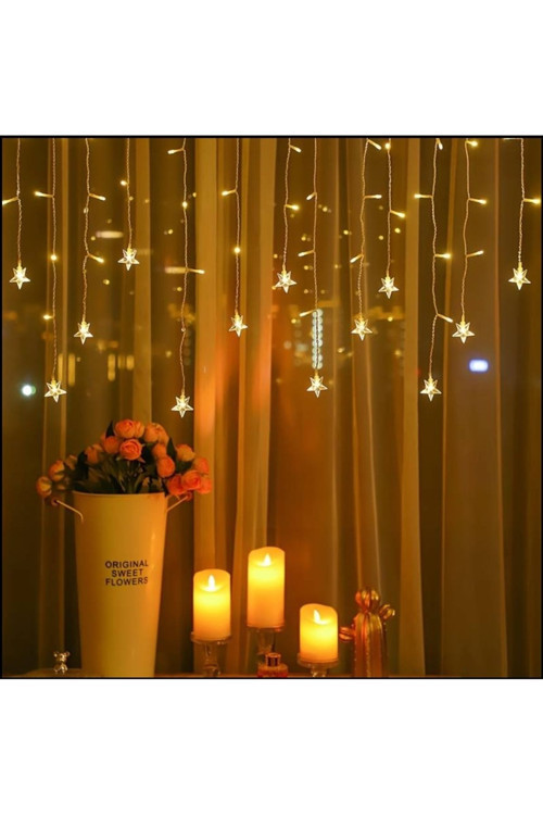 Ozes Yıldız 4M 96 Led 19 Saçak 40-50-60Cm Gün Işığı Yıldız Boyutu:7Cm