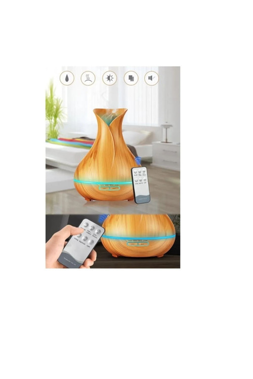 Uzaktan Kumandalı 550 Ml Aroma Difüzörü Ultrasonik Hava Nemlendirici 7 Renk Led