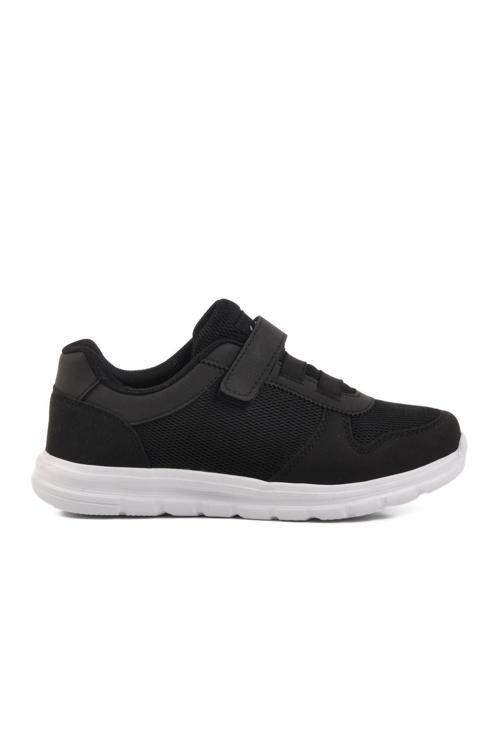 Siyah Beyaz Cırtlı Unisex Spor Ayakkabı 616 G