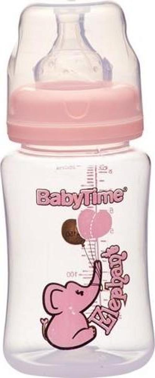 Babytime Silikon Uçlu Geniş Ağızlı Biberon 250Ml - Pembe