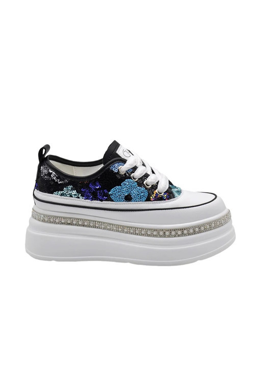 Siyah Yüksek Taban Kadın Sneaker 25Y423-6 Z