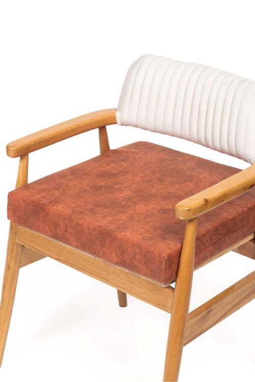 50X50X8Cm Sandalye Minderi Dayanaklı Fermuarlı Yıkanabilir Kumaş Bahçe-Balkon Minderi 1Adet Kiremit