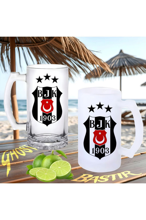 Beşiktaş Taraftar buzlu ya da buzsuz bira bardağı