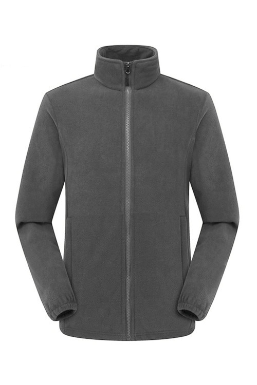 Erkek Füme Renk Tam Fermuarlı Polar Sweatshirt