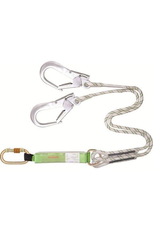 Çift Kollu Şok Emicili Kanca Karabinalı Lanyard