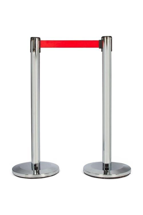 2'Li Set Krom Şerit Bariyer, Paslanmaz Metal Güvenlik Şeridi